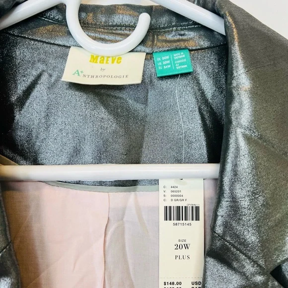 Anthropologie Silver Blazer Elegant Suit Jacket